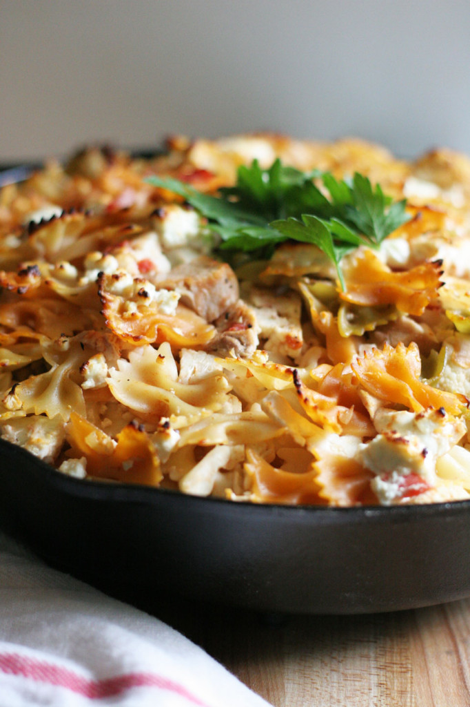 Vegetable Pasta Bake with Goat Cheese