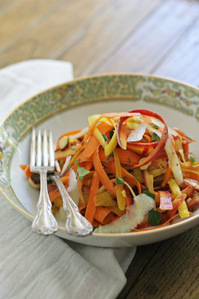 Rainbow Carrot Ribbon Salad