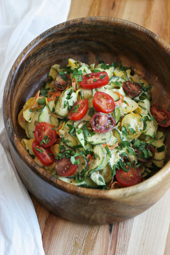 Zucchini Noodles, Heirloom Cherry Tomato with Sabra Pine Nut Hummus ...