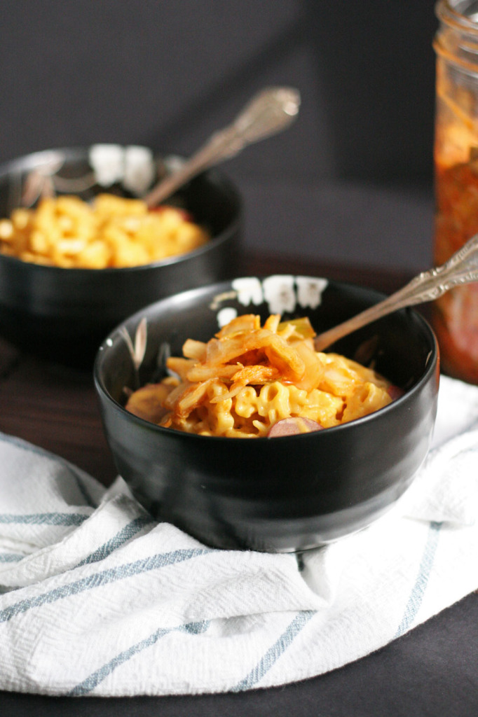 Kimchi and Sausage Mac and Cheese