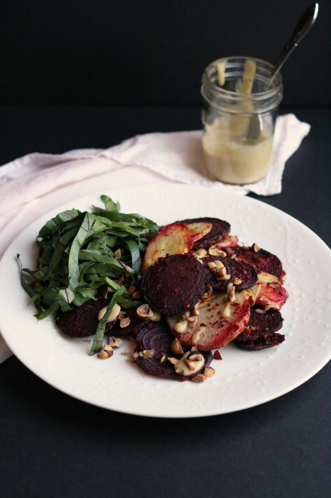 Hummus Roasted Root Vegetable Salad