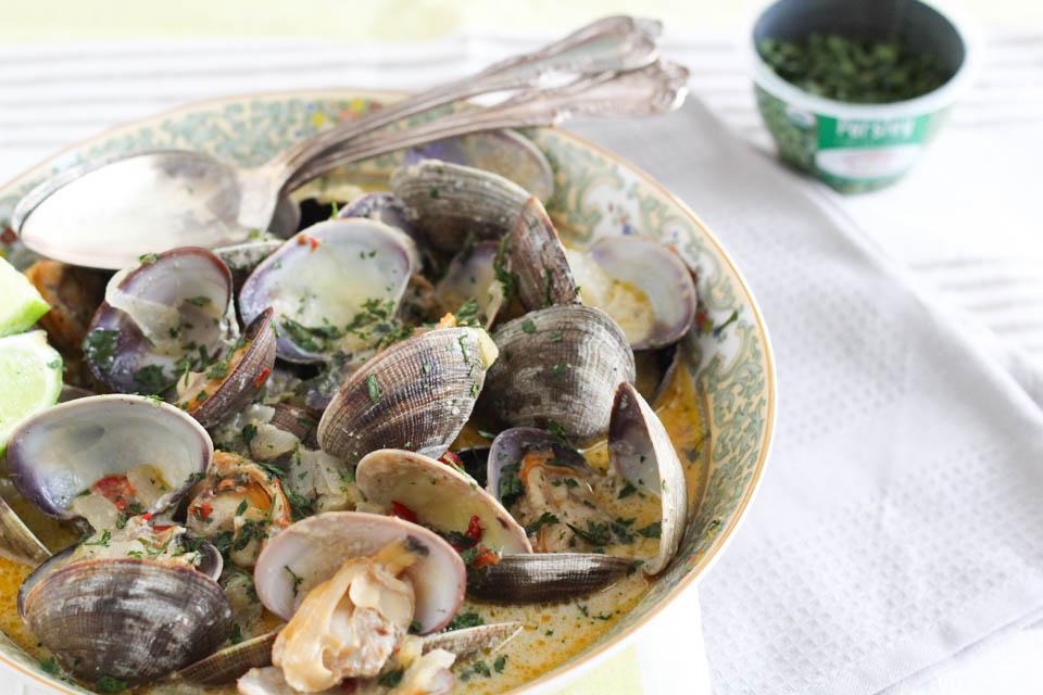 Herb Coconut Milk Steamed Clam