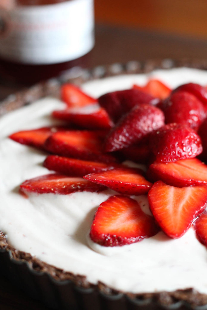 Strawberry Mascarpone Chocolate Dough Tart