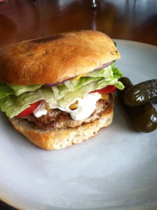 turkey burger with bacon