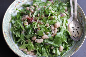 White Bean Arugula Salad with Blood Orange Dressing