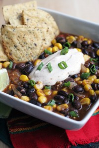 Chorizo Black Bean Soup with Chipotle Crema