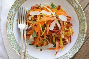 Rainbow Carrot Ribbon Salad