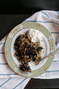 Blueberry Hazelnut Crisp with Goat Cheese Whipped Cream