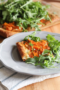 Goat Cheese Carrot Tart with Arugula