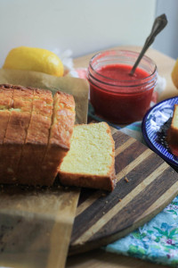 Lemon Pound Cake with Raspberry Sauce