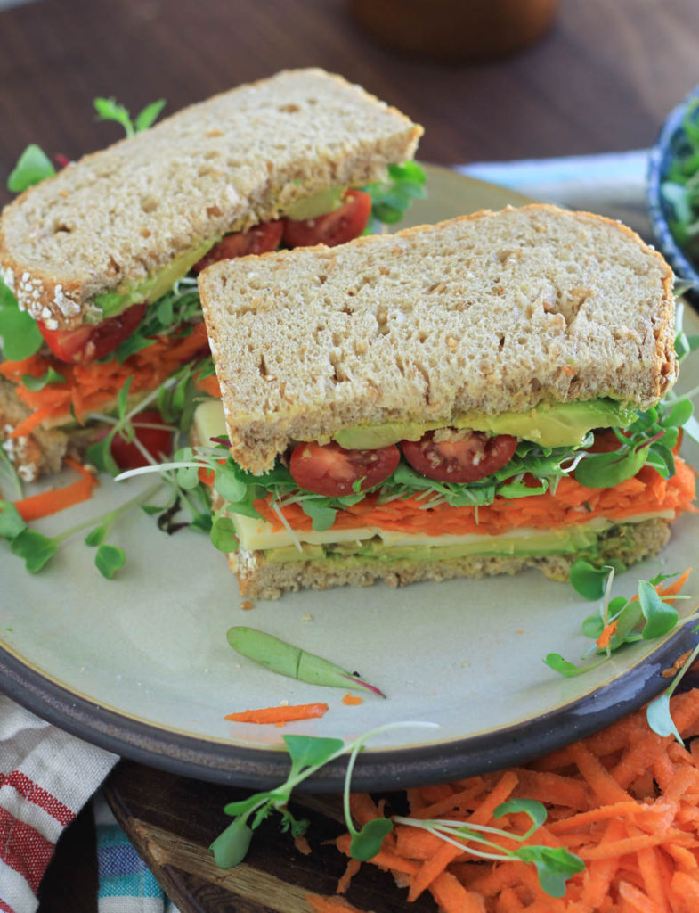 Avocado Sprout Vegetable Sandwich - not just baked