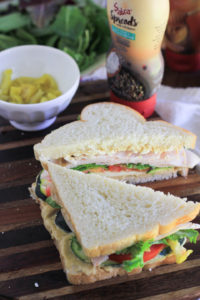 Sea Salt Hummus Spread Turkey Vegetable Sandwich