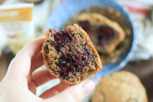 Super Moist Blackberry Ginger Bran Muffins